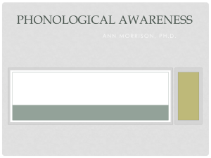 SED 4200 Day 2 Phonology & Neurobiology of Reading