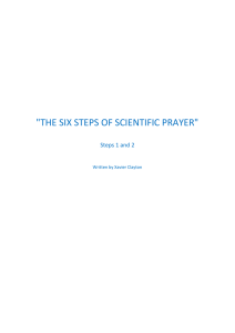 the first step of scientific prayer