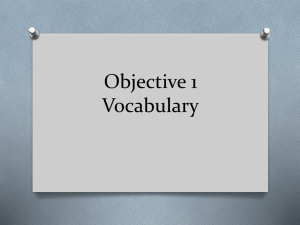 Objective 1 Vocabulary