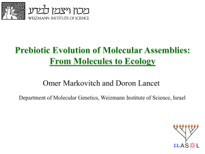 Prebiotic evolution of molecular assemblies: from molecules