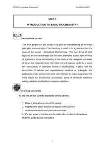 unit 1 introduction to basic biochemistry