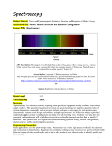 Spectroscopy - FIU RET: Research Experience for Teachers