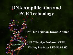 Theory of PCR and its Applications (Professor Fridoon)