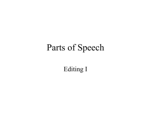 Parts of Speech - mscdjournalism