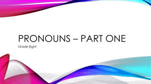 Personal pronouns - Belle Vernon Area School District