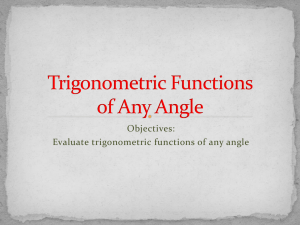 Trigonometric Functions of Any Angle