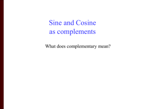 Sine and Cosine as complements