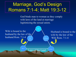 Marriage, God's Design Romans 7:1-4
