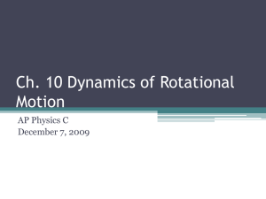 Ch. 10 Rotational Dynamics