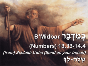 (from) Schlakh L'kha (Send on your behalf) שְׁלַח-לְךָ