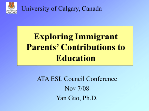 Exploring Immigrant Parents' Contributions to Education