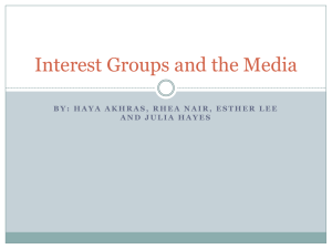 File - Interest Groups and The Media