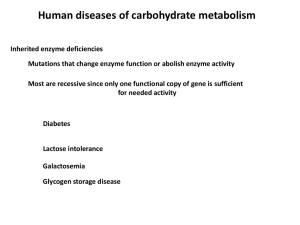 Defects in Metabolism