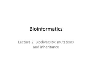 lecture 2: biological diversity in organisms