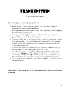 Frankenstein by Mary Wollstoncraft Shelley