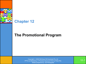 Chapter 12 The promotional program