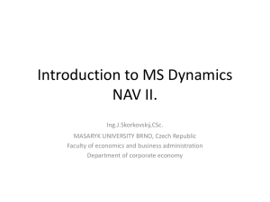 Introduction MS Dynamics II. NAV - IS MU
