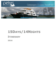 15Days/14Nights Itinerary 2016 15 Days / 14
