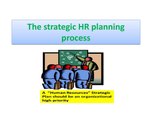 The strategic HR planning process