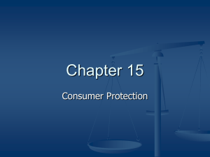 Chapter 15 Consumer Protection SIGS