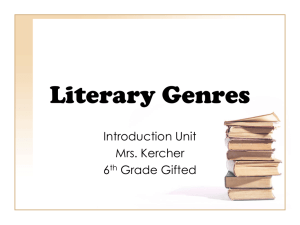 categories used to group different types of literary