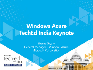 Windows Azure TechEd India Keynote