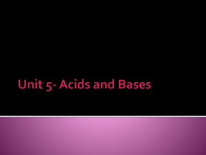 Unit 5- Acids and Bases