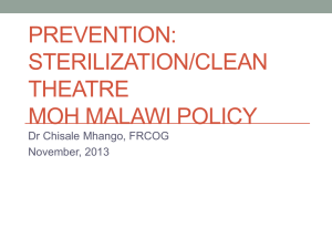 Infection Prevention: Sterilization/clean theatre