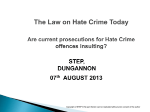 Hate Crime – Presentation - Racist Incident Referral and Support