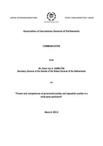 Powers and competences of government parties and opposition