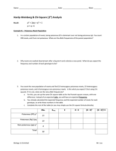 Hardy Weinberg and Chi Square Worksheet