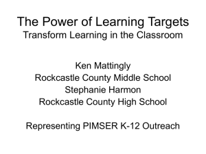 The Power of Learning Targets - Research 2