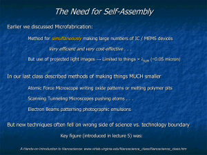 The Need for Self-Assembly - UVA Virtual Lab