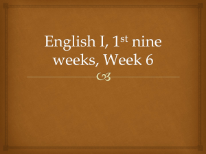 English I, 1st nine weeks, Week 6