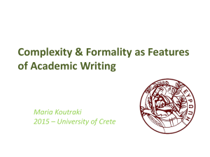 Presentation 5-Complexity & Formality