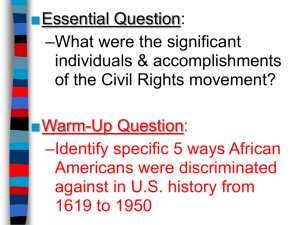 Beginning of Civil Rights Movement