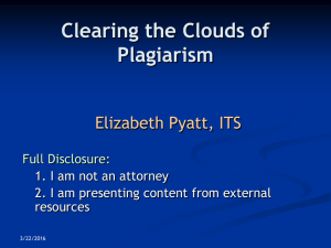 Clearing Plagiarism Clouds SP 2013