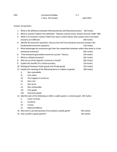 GHS Economics/Holiday S. 5 1 Hour 50 minutes April 2014 Answer