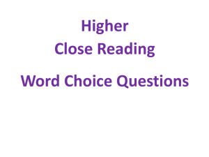 The “Word Choice” Question