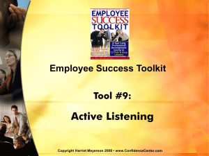Employee Success Toolkit - Tool 9 Active Listening