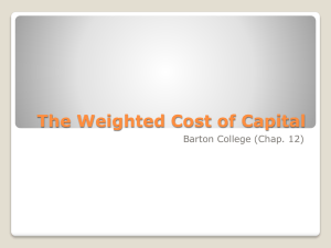 The Weighted Cost of Capital