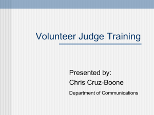 CCB's Judge Training Powerpoint