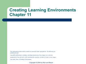 Creating Learning Environments Chapter 11