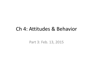 Ch 4: Attitudes & Behavior
