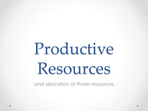 Productive Resources