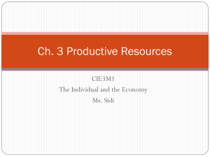 Productive Resources