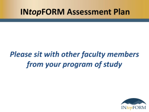 Assessment Plan * Programs of Study