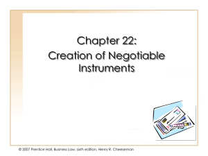 Creation of Negotiable Instruments
