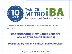 MetroIBA Aug 2015 Webinar_Roger Hamilton BankCherokee