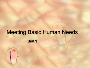 Meeting Basic Human Needs